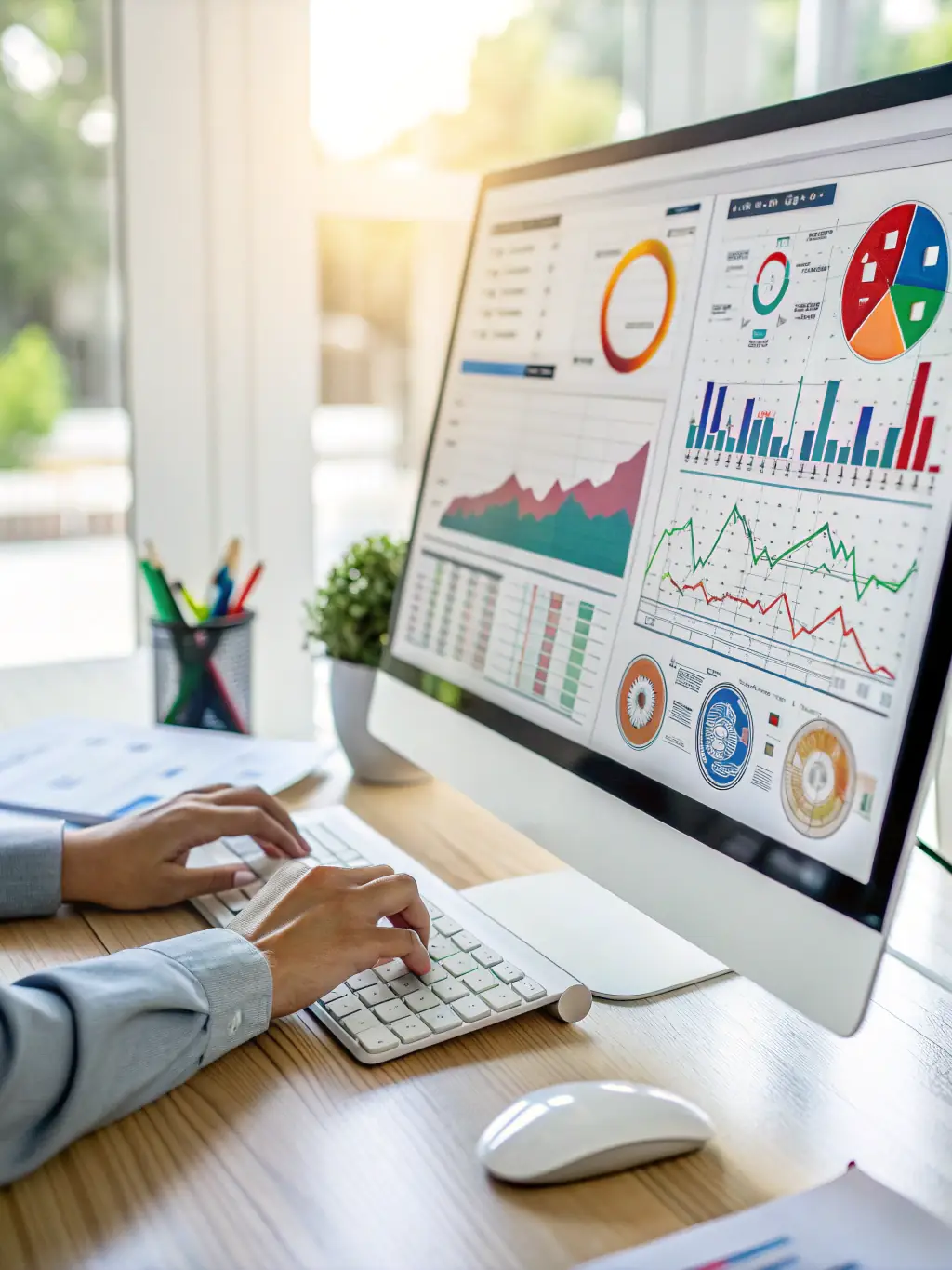 A dynamic dashboard displaying real-time data and key performance indicators (KPIs), showcasing the impact of automation on business performance.