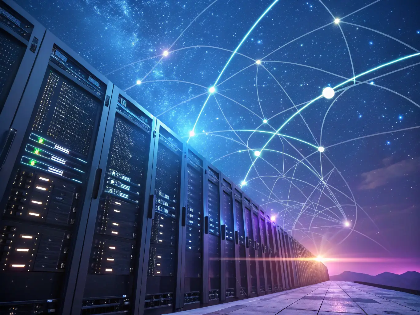 A graphic showcasing data flowing through interconnected systems, representing the power of data analytics and insights.